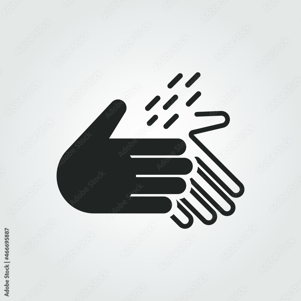 Wash hands icon. Hand washing logo. Health care advice. Sanitize, purify, cleanse, rinse out, wash out flat sign. Vector illustration. Wash hands icon. Hand washing logo. Health care advice. Sanitize, purify, cleanse, rinse out, wash out flat sign. Vector illustration.