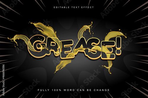 editable grease text effect with oily splash.logo text.typhography logo