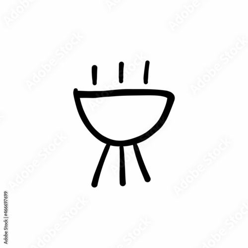 BBQ icon in vector. Logotype - Doodle