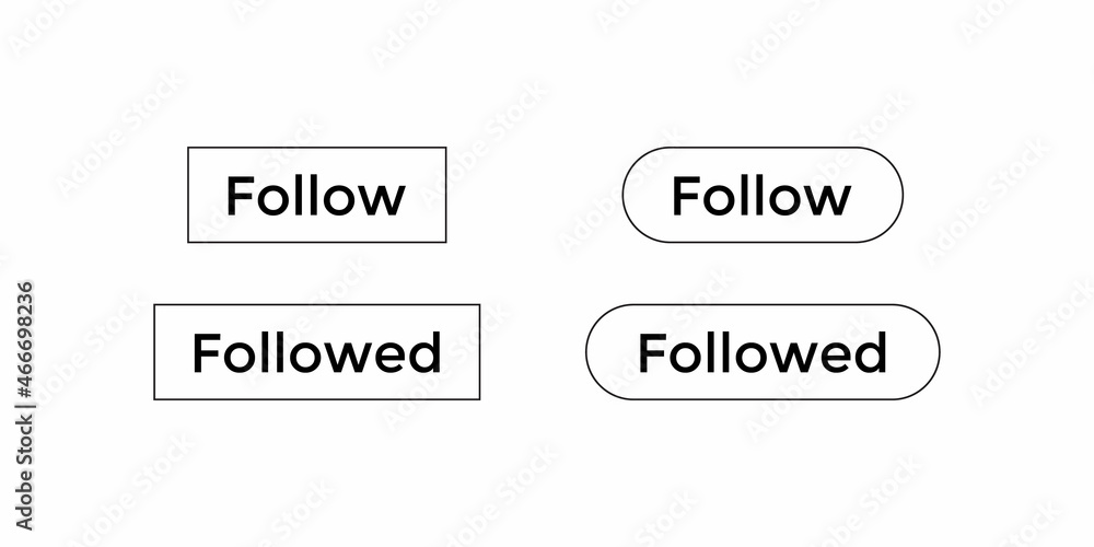 Fototapeta premium Follow Button Icon Vector Set Collection