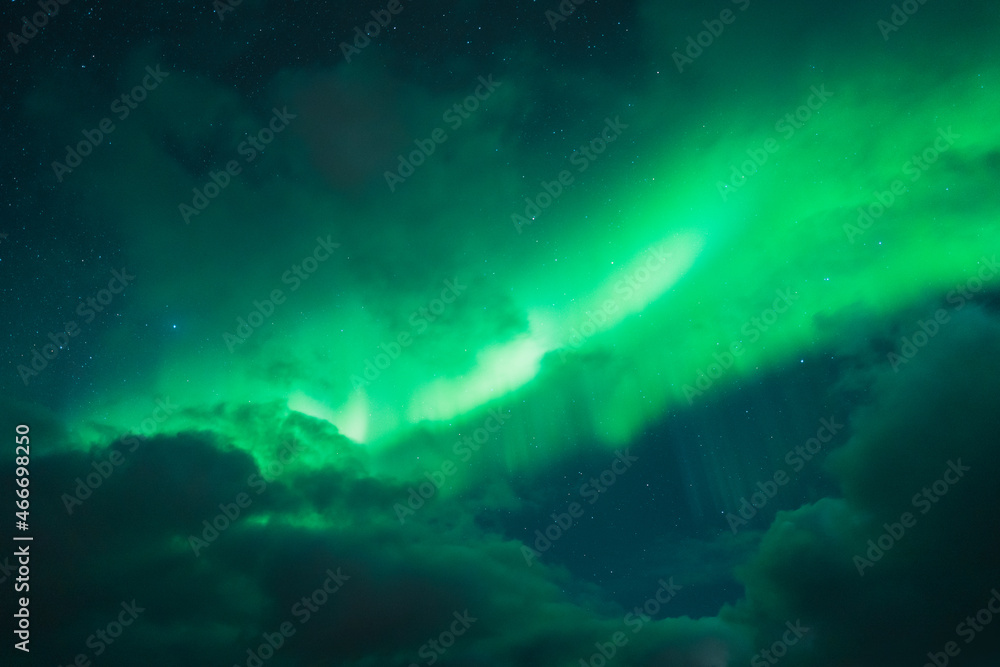 Northern lights known as aurora borealis over the arctic landscape in Norway. High quality photo Northern lights known as aurora borealis over the arctic landscape in Norway. High quality photo