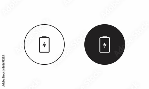 Power Saving Mode Icon Vector in Flat Style. Battery Charging Symbols