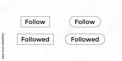 Follow Button Icon Vector Set Collection