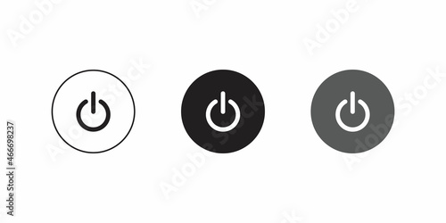 Power Button Icon Vector in Flat Style. Shutdown Symbols