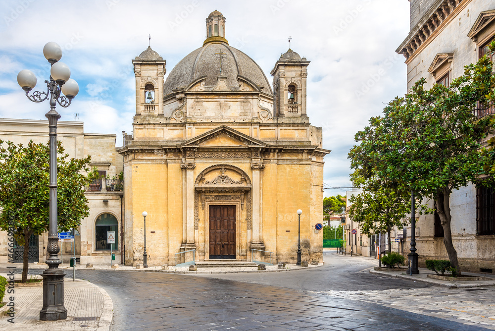 View at the Church of Santa Lucia in the streets of Manduria - Italy