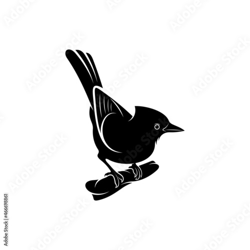Blue jay bird silhouette vector illustration design with creative shape