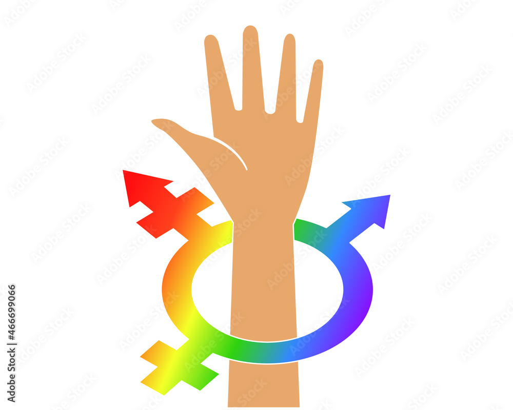 Fototapeta premium gender equality concept. LGBT rights. Gender symbols, editable vector.
