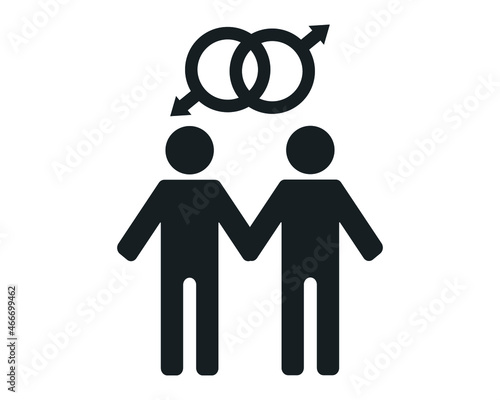gender equality concept. LGBT rights. same-sex marriage. Gender symbols, editable vector.
