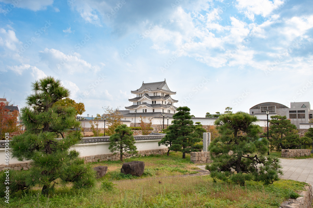 Restored Amagasaki-jo castle tower in Hyogo, Japan Restored Amagasaki-jo castle tower in Hyogo, Japan