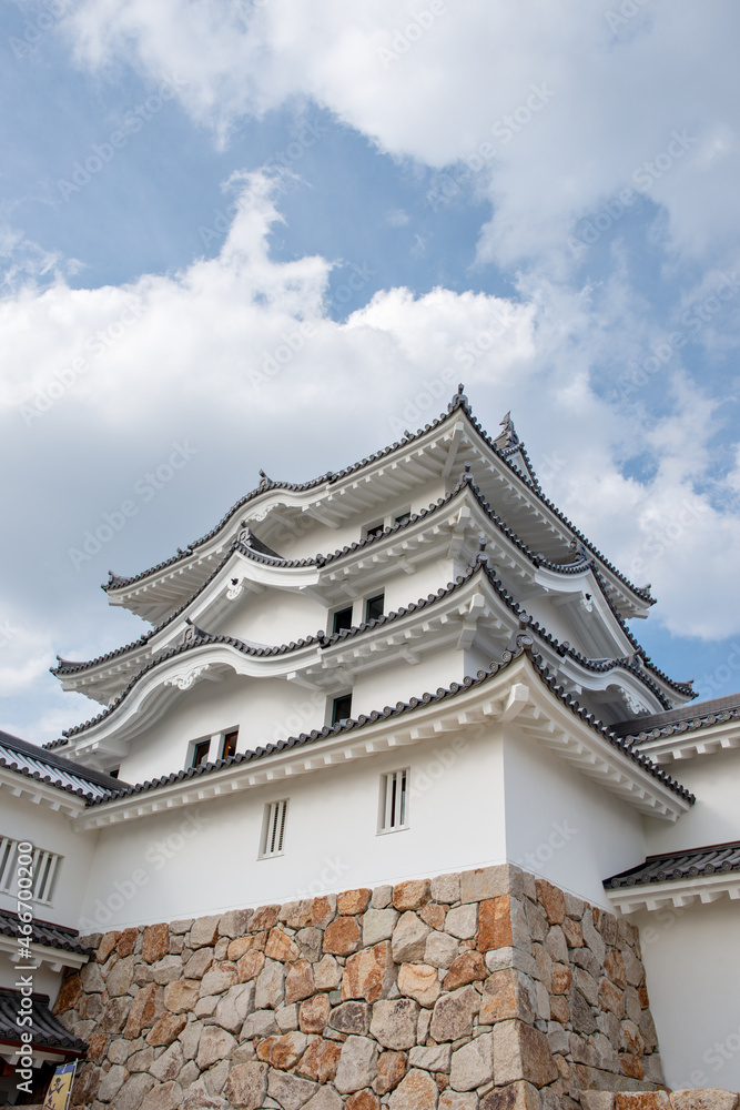 Restored Amagasaki-jo castle tower in Hyogo, Japan