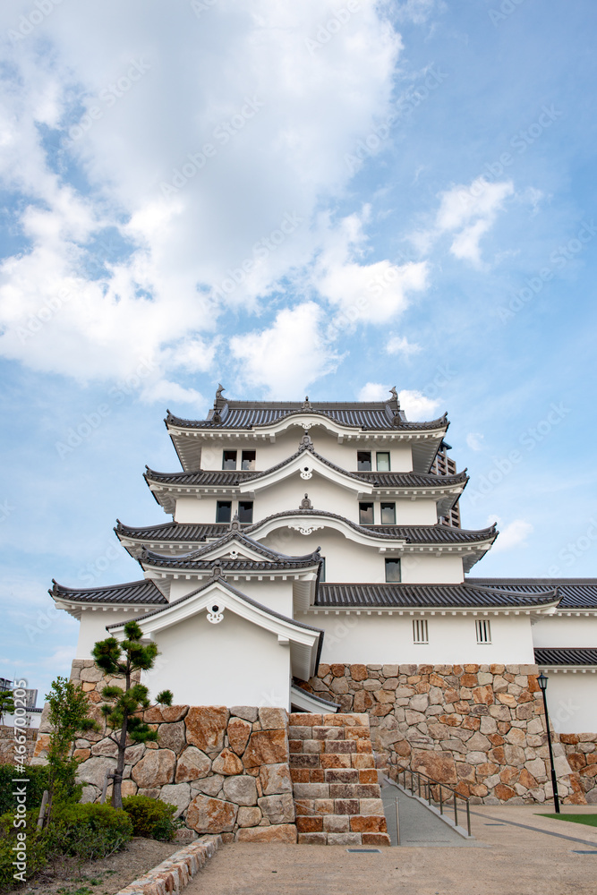 Restored Amagasaki-jo castle tower in Hyogo, Japan Restored Amagasaki-jo castle tower in Hyogo, Japan