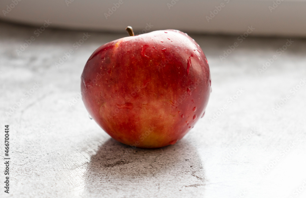 Red apples on a gray background. healthy eating Red apples on a gray background. healthy eating