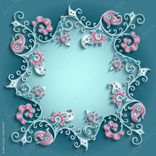 Abstract vector ornamental nature color vintage frame.