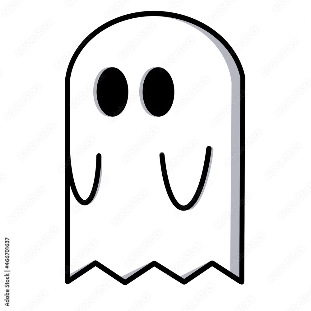 Ghost on isolated white background. A symbol for halloween. Illustration for a greeting card. Ghost on isolated white background. A symbol for halloween. Illustration for a greeting card.