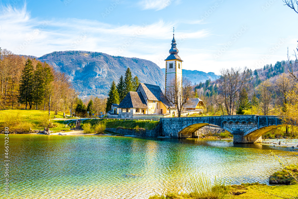 Naklejka premium church on the lake