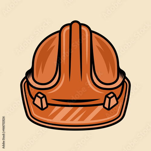Worker hard hat colorful vector object in cartoon style isolated on light background