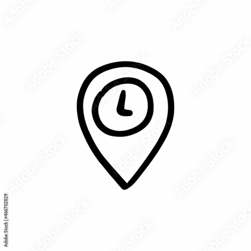 Real time location icon in vector. Logotype - Doodle