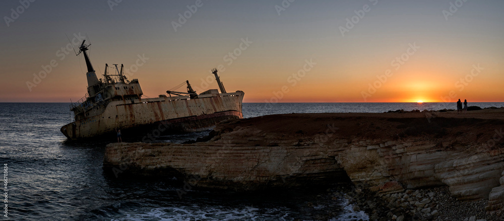 Edro III Shipwreck At Sunset