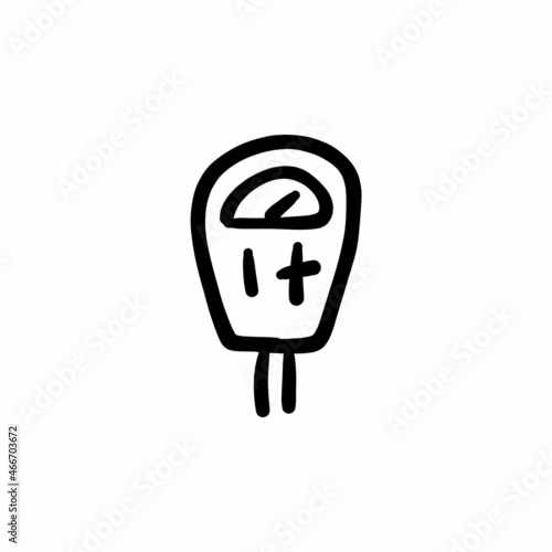 Parking meter icon in vector. Logotype - Doodle