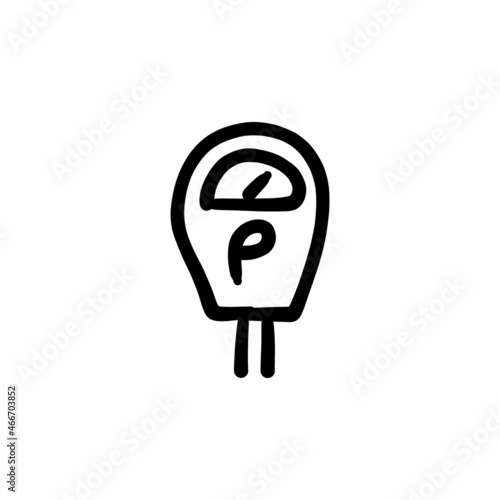 Parking device icon in vector. Logotype - Doodle