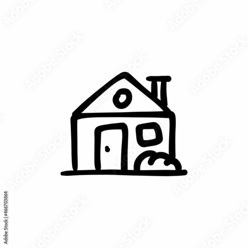 Island icon in vector. Logotype - Doodle