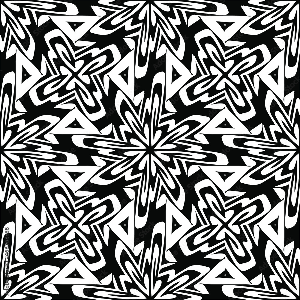Vector seamless pattern. Modern stylish texture. Composition from regularly repeating geometrical element. Monochrome, simple. Vector illustrations. Black and white pattern. Vector seamless pattern. Modern stylish texture. Composition from regularly repeating geometrical element. Monochrome, simple. Vector illustrations. Black and white pattern.