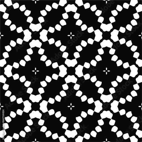 Vector seamless pattern. Modern stylish texture. Composition from regularly repeating geometrical element. Monochrome, simple. Vector illustrations. Black and white pattern. © t2k4