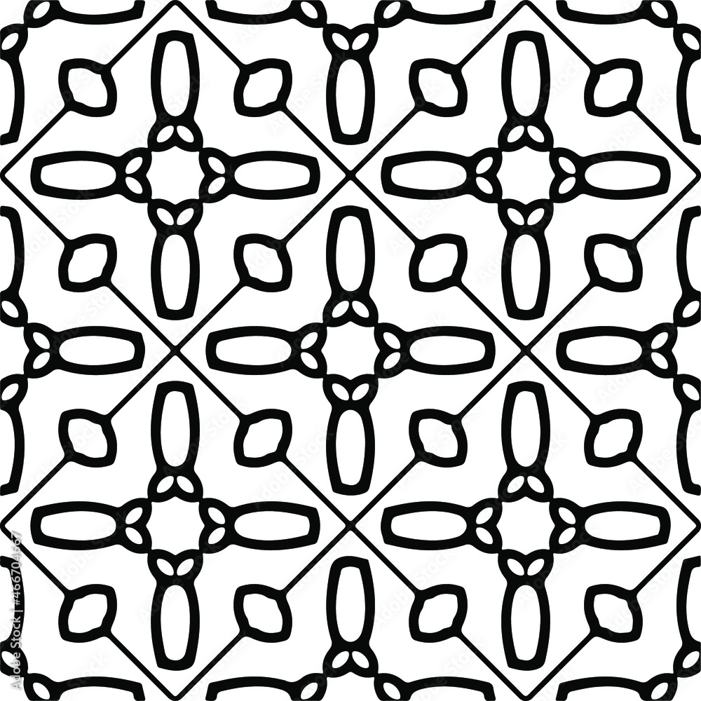 Vector seamless pattern. Modern stylish texture. Composition from regularly repeating geometrical element. Monochrome, simple. Vector illustrations. Black and white pattern. Vector seamless pattern. Modern stylish texture. Composition from regularly repeating geometrical element. Monochrome, simple. Vector illustrations. Black and white pattern.
