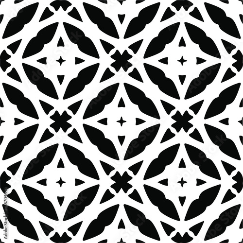 Vector seamless pattern. Modern stylish texture. Composition from regularly repeating geometrical element. Monochrome, simple. Vector illustrations. Black and white pattern.