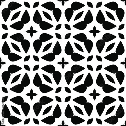Vector seamless pattern. Modern stylish texture. Composition from regularly repeating geometrical element. Monochrome, simple. Vector illustrations. Black and white pattern.
