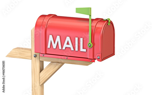 Mailbox with flag up closed 3D