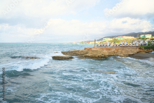 View of the coast, island of Crete, Greece.