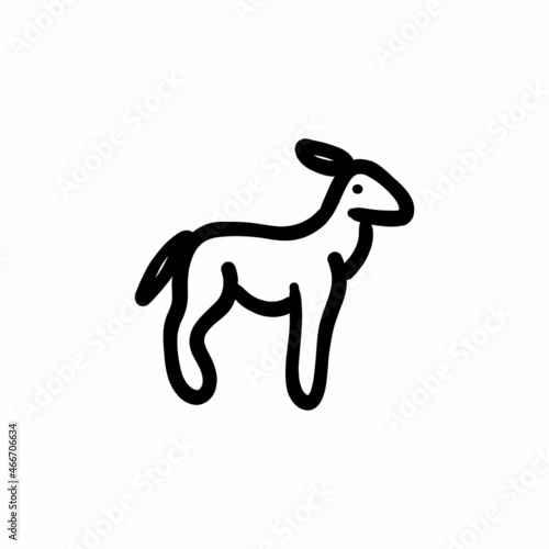 Goat icon in vector. Logotype - Doodle