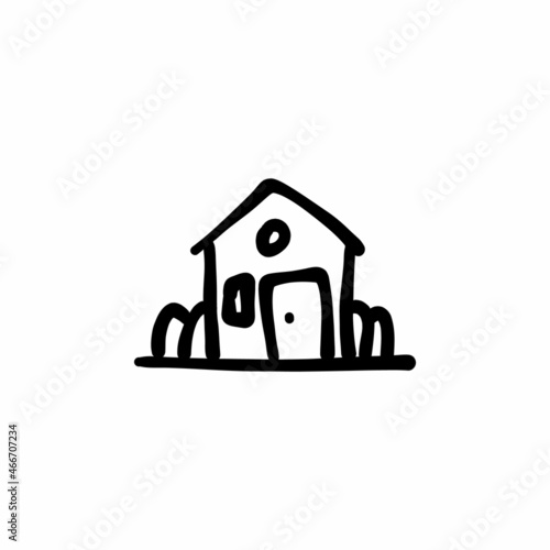 Hovel icon in vector. Logotype - Doodle
