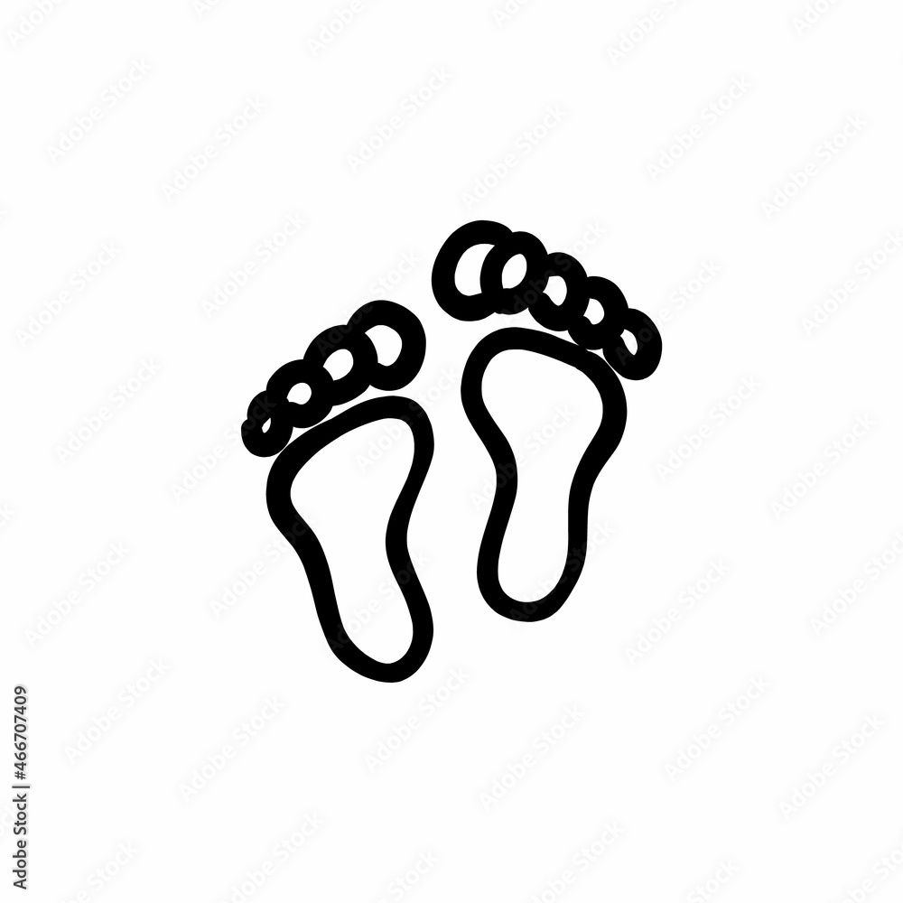 Foot mark icon in vector. Logotype Doodle Stock Vector Adobe Stock