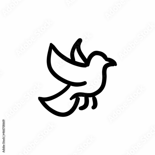 Bird icon in vector. Logotype - Doodle