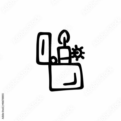 Lighter icon in vector. Logotype - Doodle