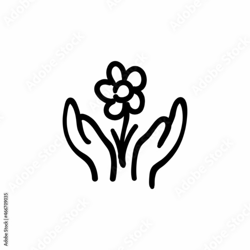 Care plants icon in vector. Logotype - Doodle