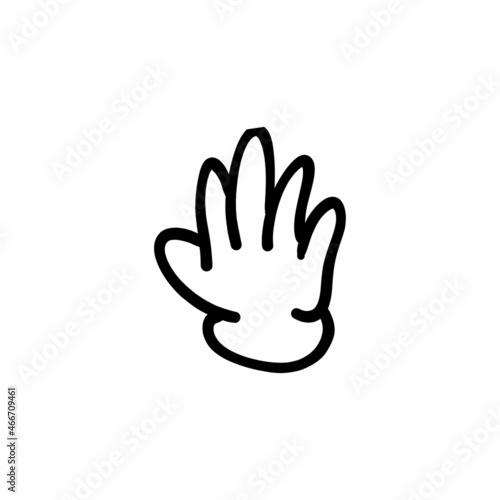 Splayed finger icon in vector. Logotype - Doodle