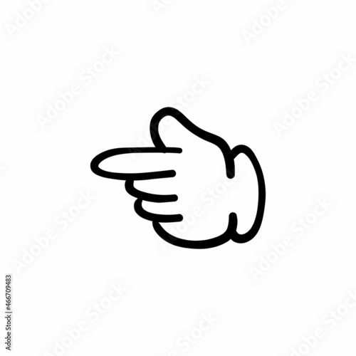 Pointing left icon in vector. Logotype - Doodle