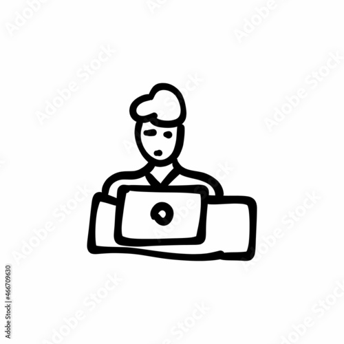 Freelancer icon in vector. Logotype - Doodle