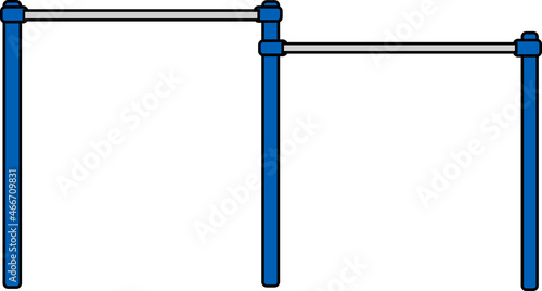 正面にある鉄棒のイラスト素材