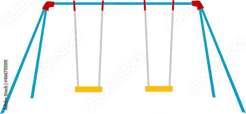 正面にあるブランコのイラスト素材