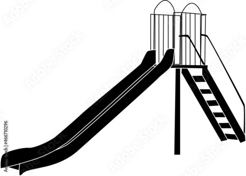 滑り台のシルエット