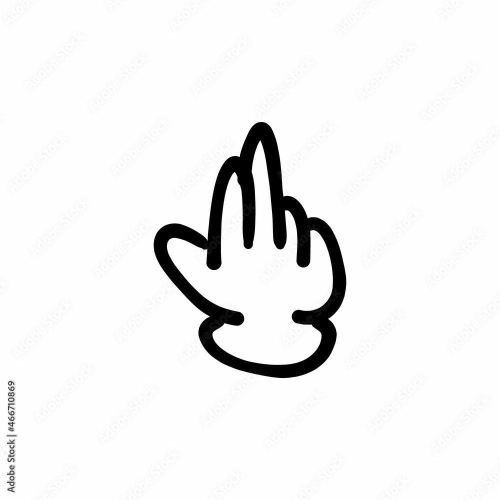 Obraz premium two Finger Gesture icon in vector. Logotype - Doodle