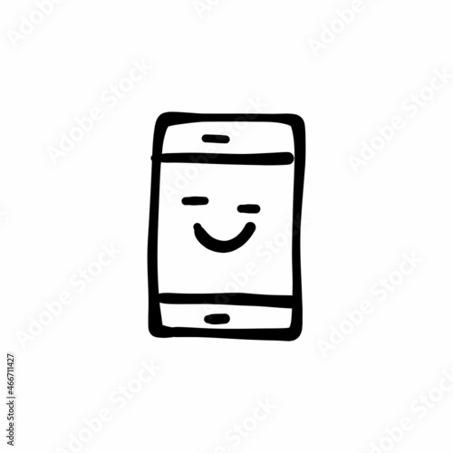Toy phone icon in vector. Logotype - Doodle