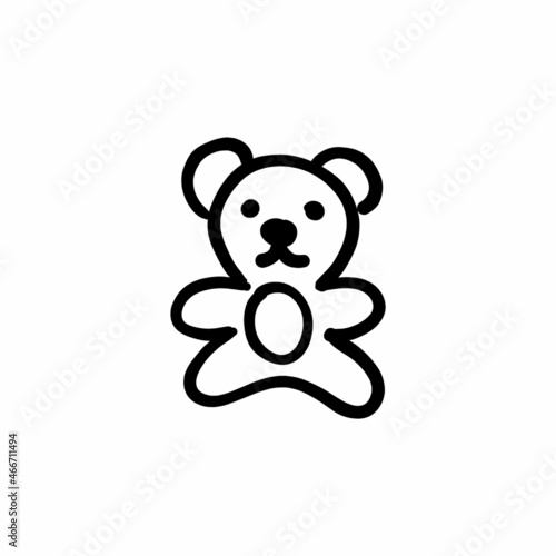 Teddy bear icon in vector. Logotype - Doodle
