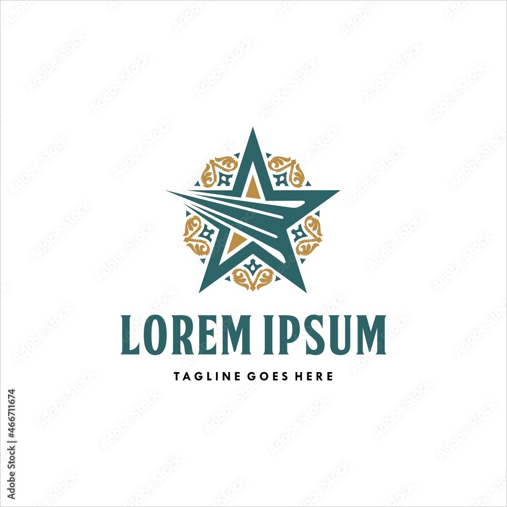Obraz premium Star Ornamental Logo Design Vector Image