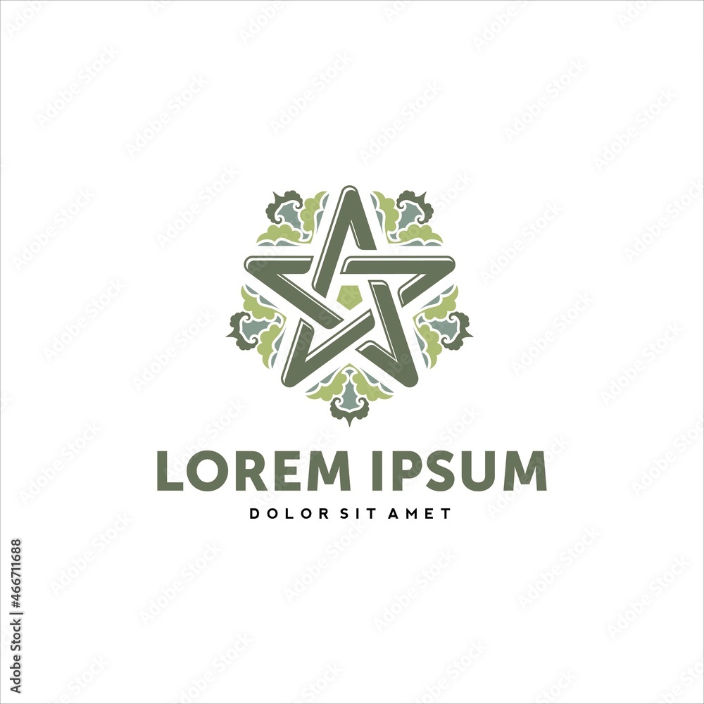 Star Ornamental Logo Design Vector Image Star Ornamental Logo Design Vector Image