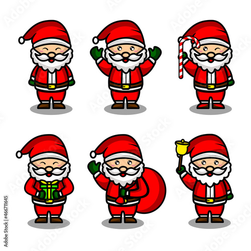 Set Of Santa Claus Character